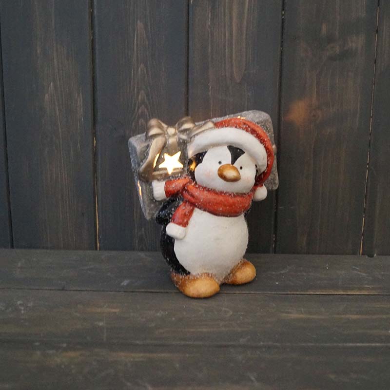 Penguin Holding A Light Up Present detail page